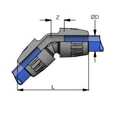 Male NPT Threaded 45 Degree Elbows dim